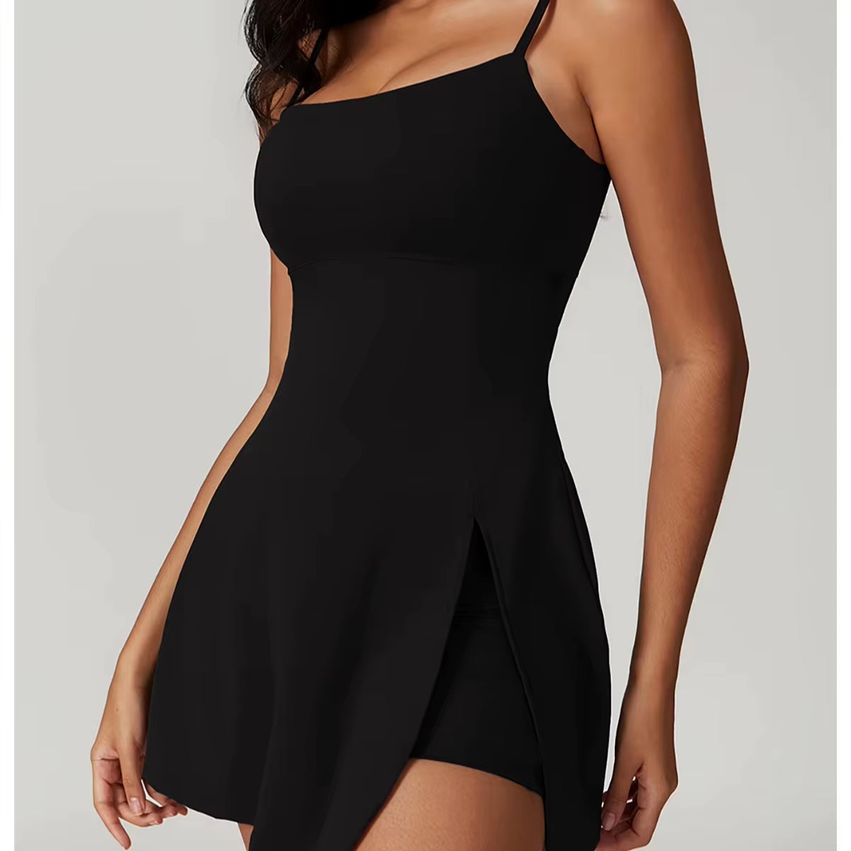 Blue Mini Bodycon Dress for Women Summer Sports Bodysuit for Yoga Tennis Golf-Breathable Outdoor Fitness Wear Beautiful Back