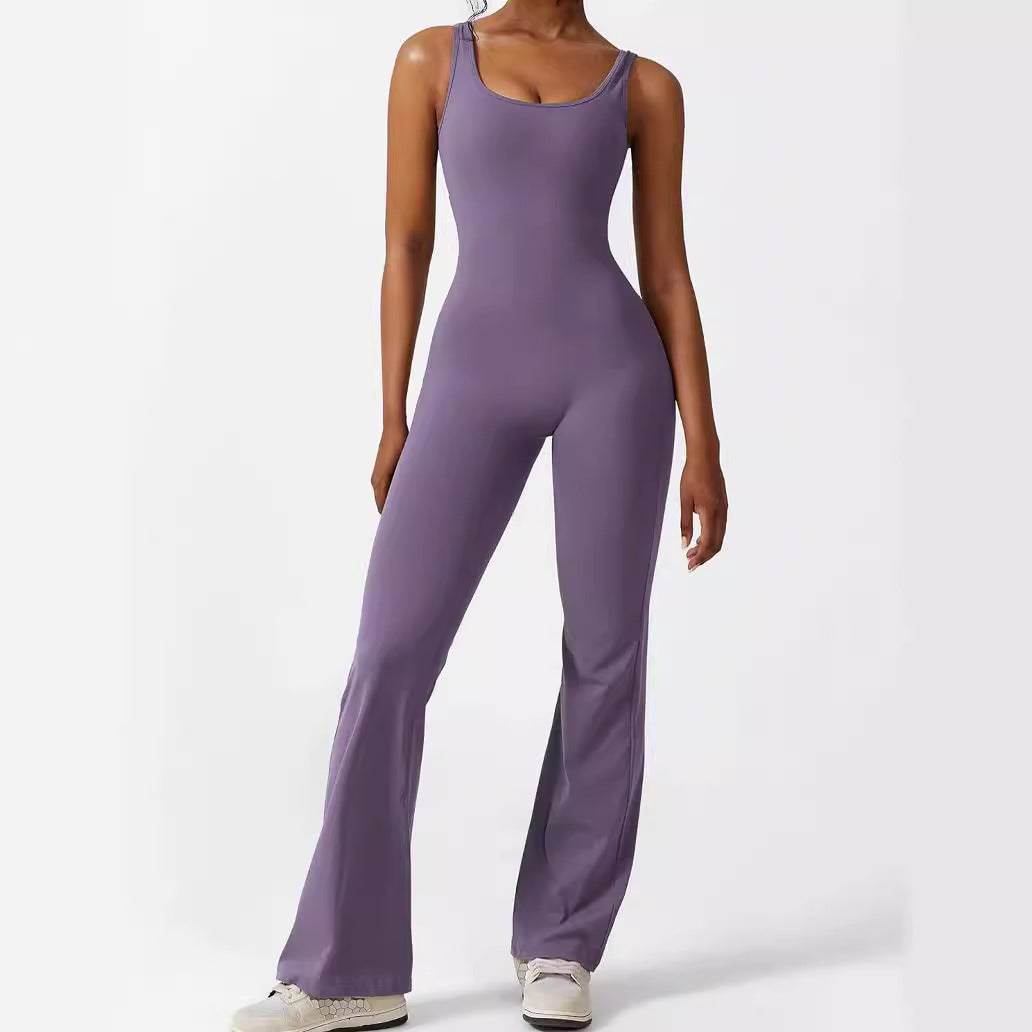Seamless Socialite Flare Jumpsuit For Yoga, Pilates, Fitness & On-The-Go