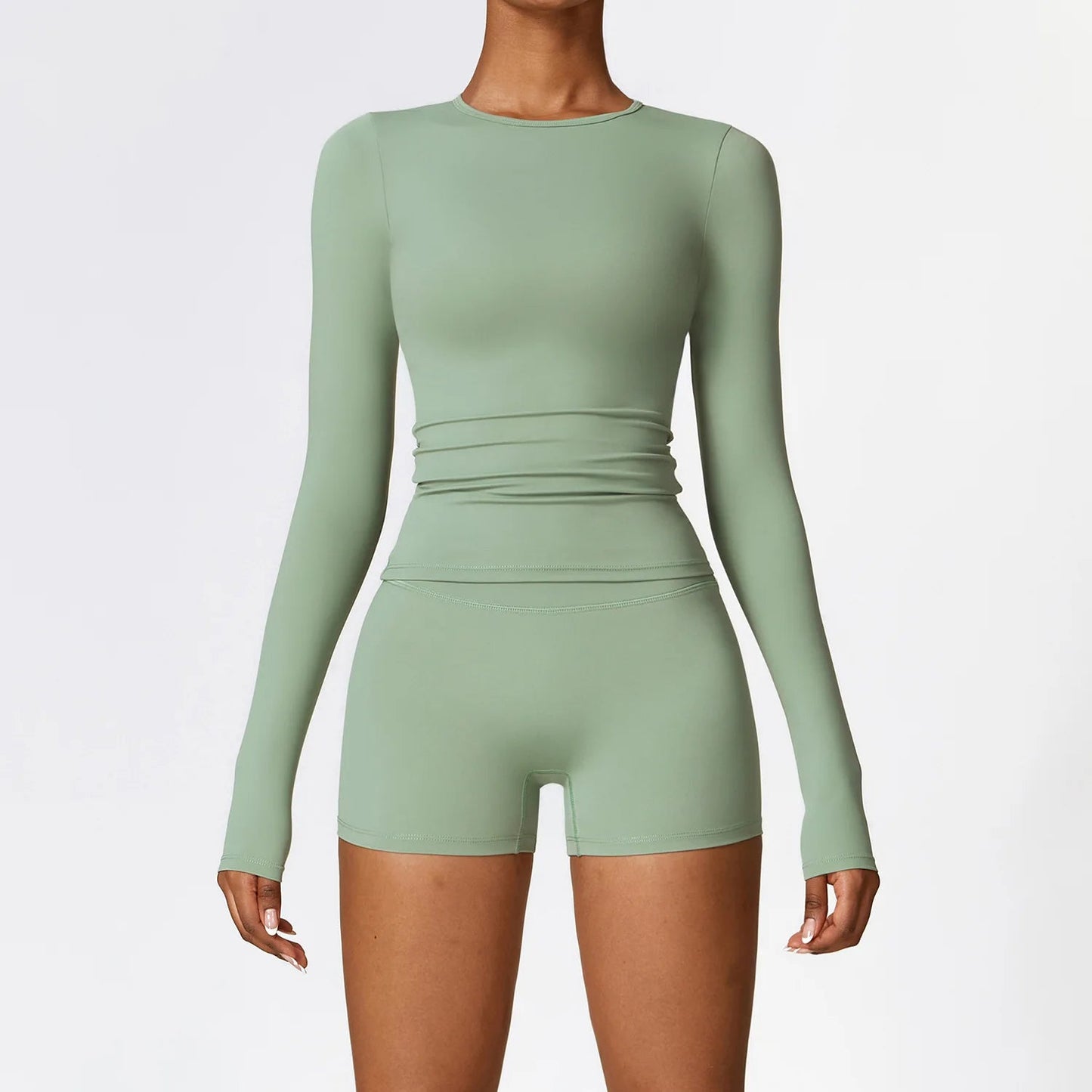 Fitssentials Classic Luxe Long Sleeve & Shorts Set