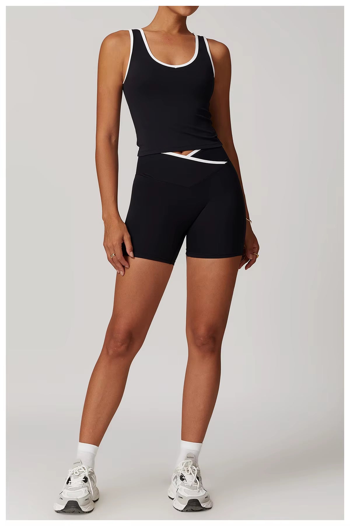 Classic Compression Workout Top & Shorts Set - Butter Blue