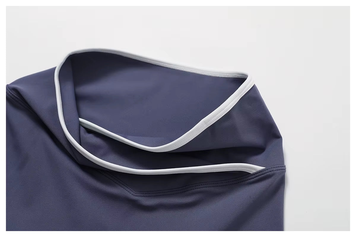 Classic Compression Workout Top & Shorts Set - Butter Blue