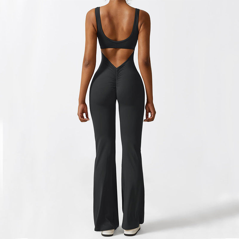 Seamless Socialite Flare Jumpsuit For Yoga, Pilates, Fitness & On-The-Go