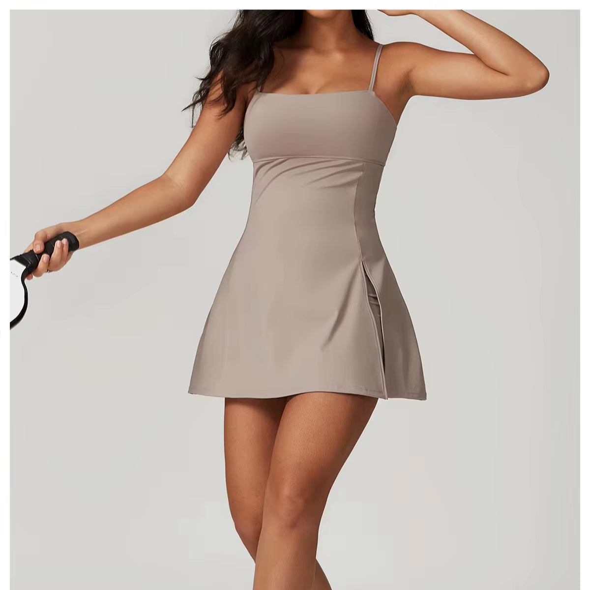 Blue Mini Bodycon Dress for Women Summer Sports Bodysuit for Yoga Tennis Golf-Breathable Outdoor Fitness Wear Beautiful Back