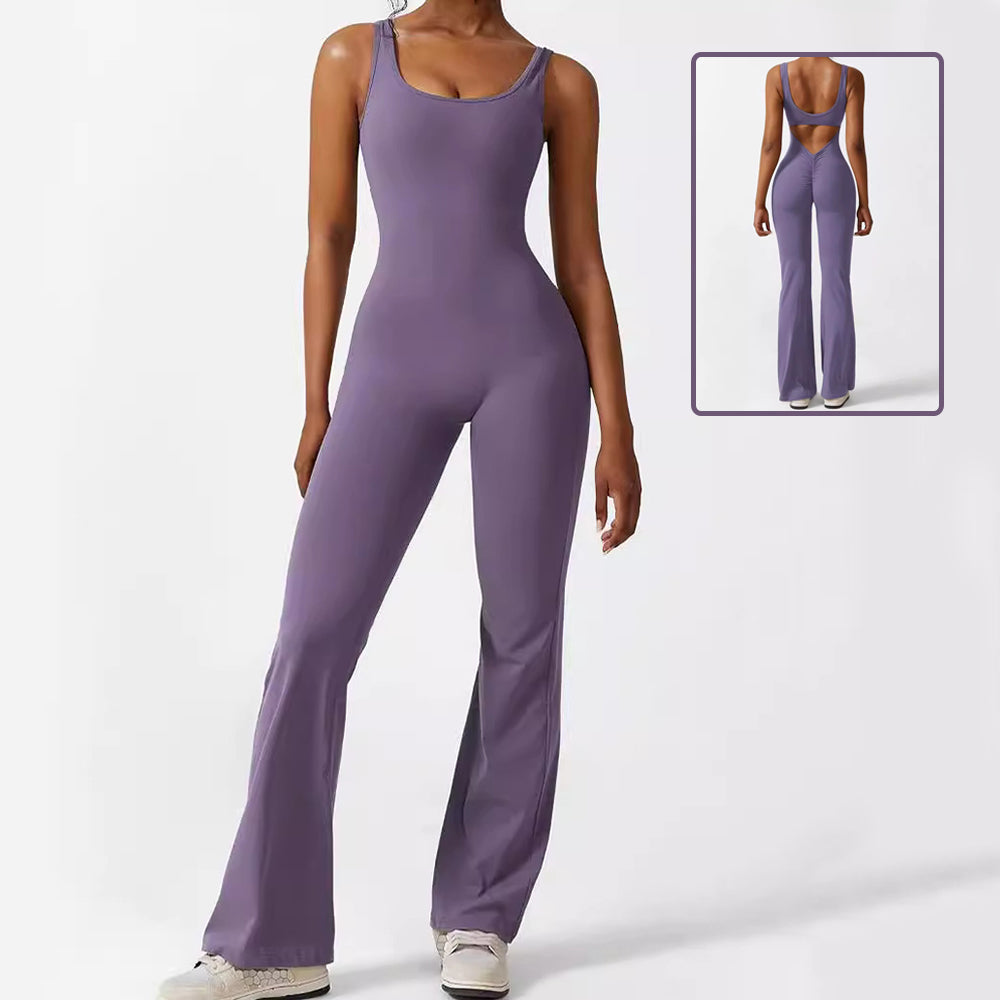 Seamless Socialite Flare Jumpsuit For Yoga, Pilates, Fitness & On-The-Go