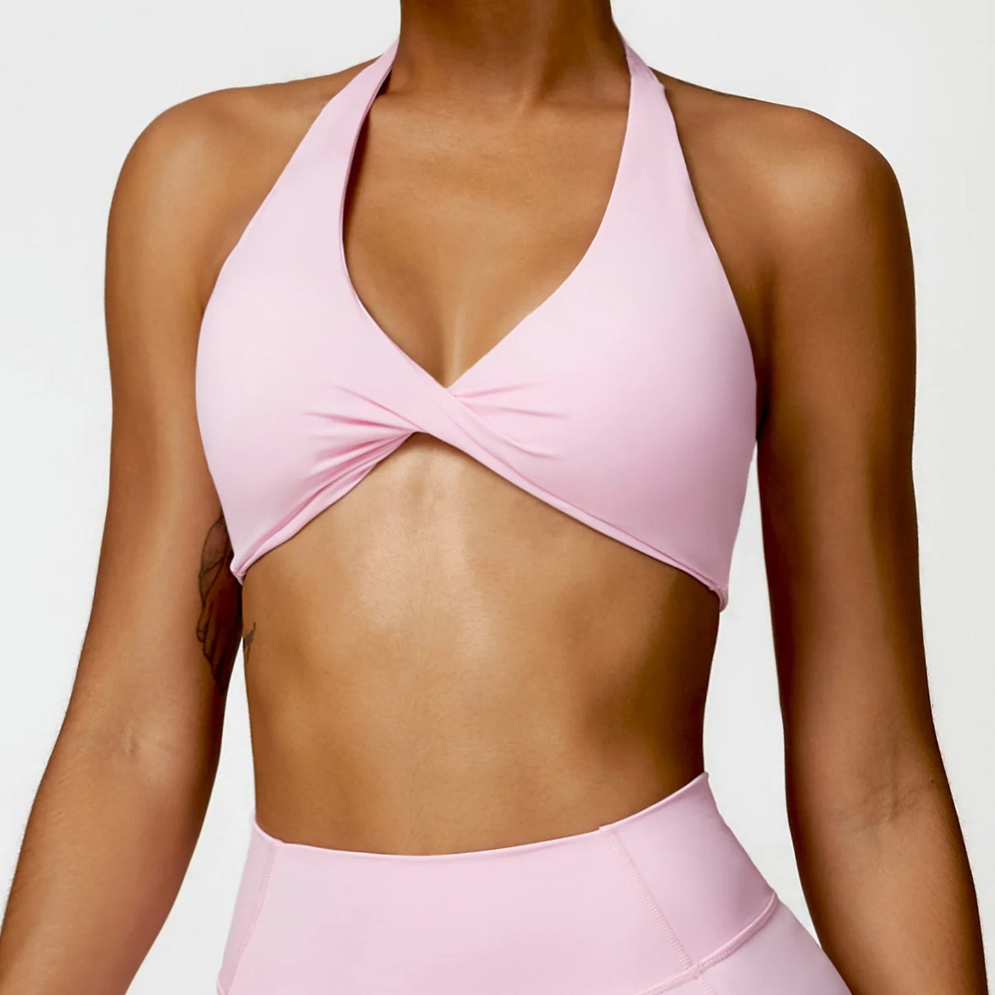 AirSculpt Halter Bra – Seamless Open Back Sportswear for Women
