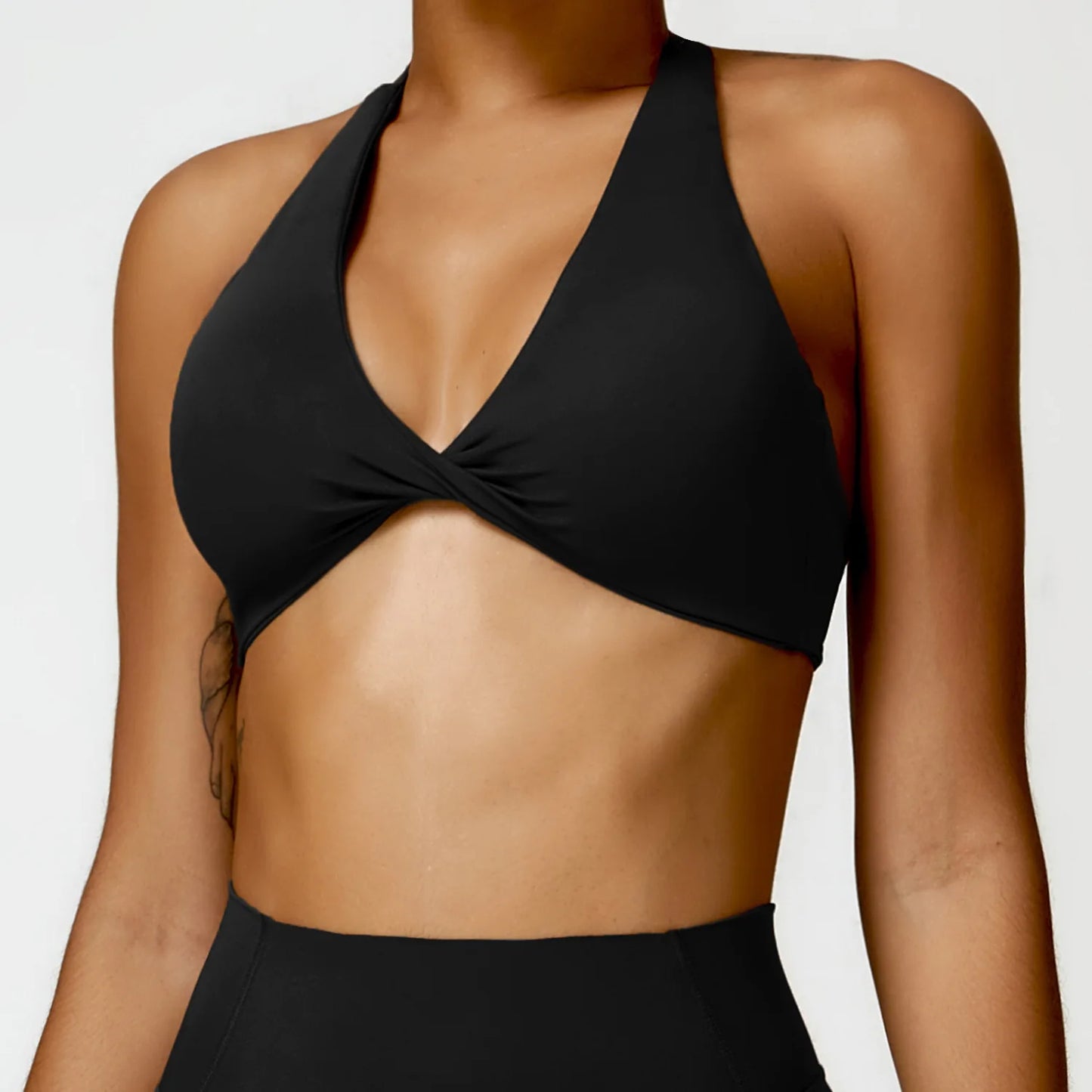 AirSculpt Halter Bra – Seamless Open Back Sportswear for Women