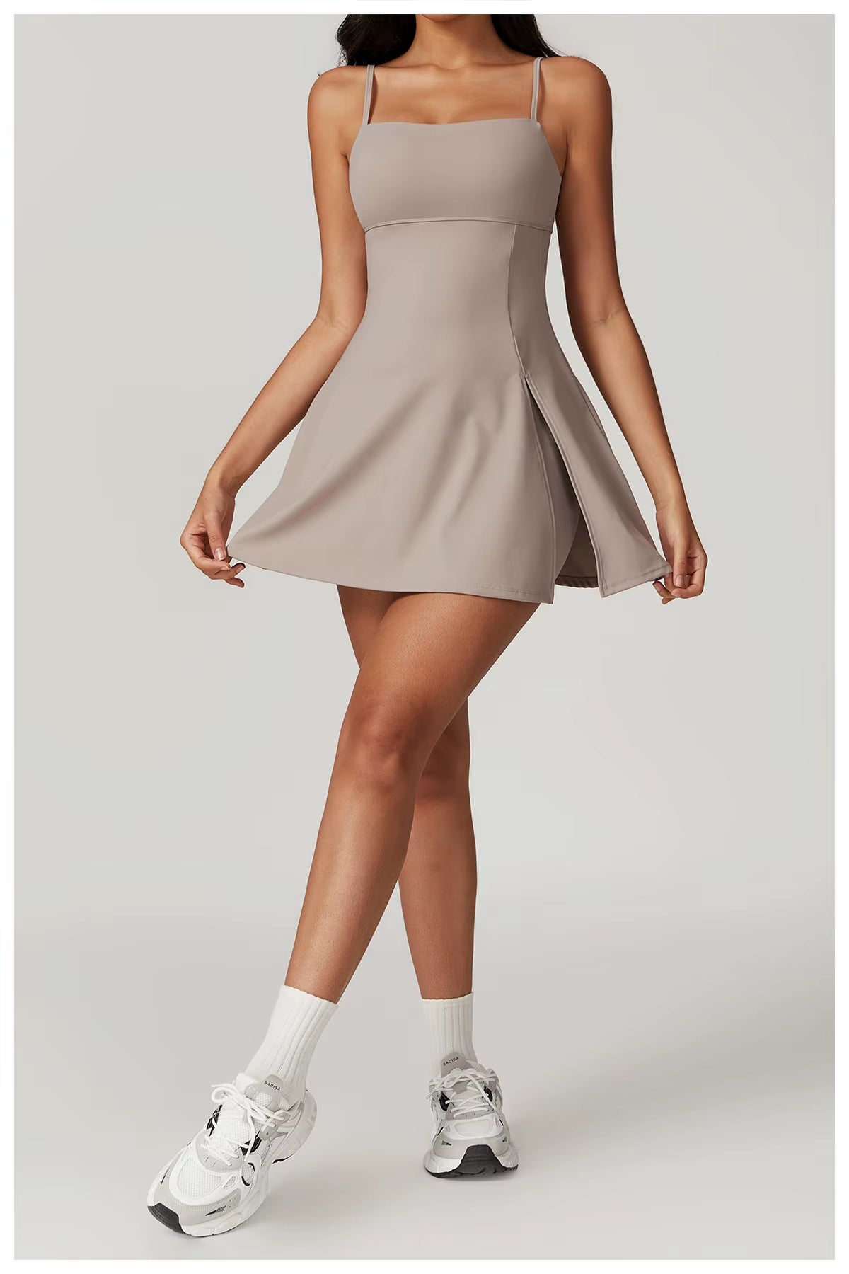 Blue Mini Bodycon Dress for Women Summer Sports Bodysuit for Yoga Tennis Golf-Breathable Outdoor Fitness Wear Beautiful Back