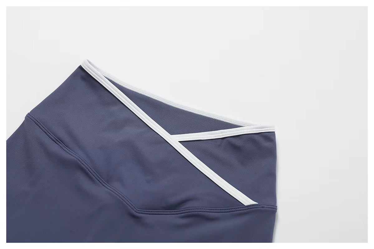 Classic Compression Workout Top & Shorts Set - Butter Blue