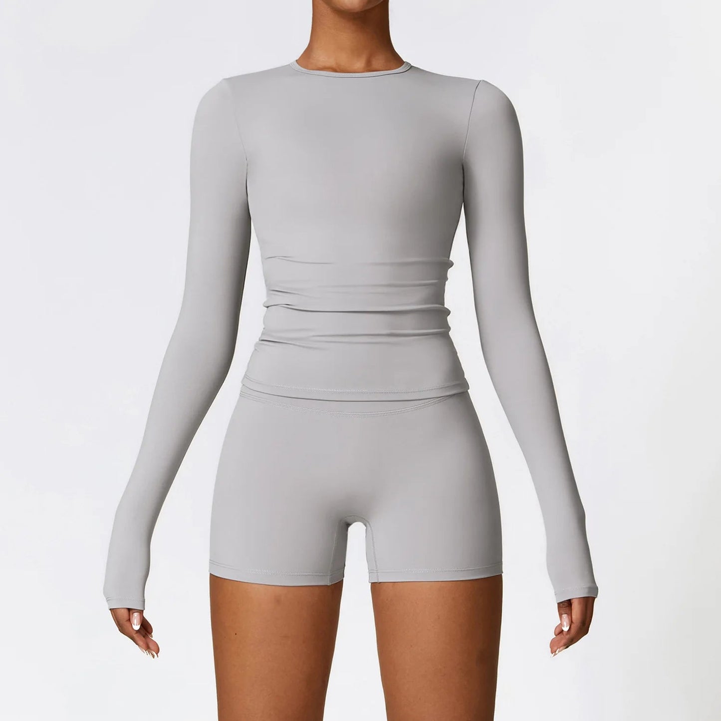 Fitssentials Classic Luxe Long Sleeve & Shorts Set