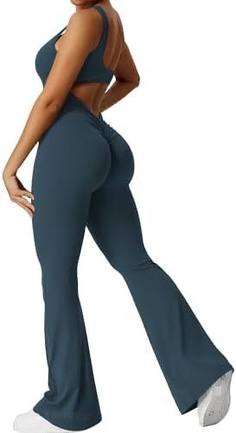 Seamless Socialite Flare Jumpsuit For Yoga, Pilates, Fitness & On-The-Go