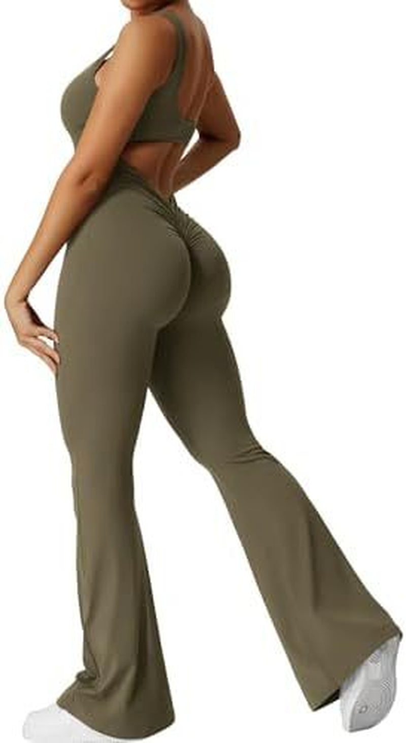 Seamless Socialite Flare Jumpsuit For Yoga, Pilates, Fitness & On-The-Go