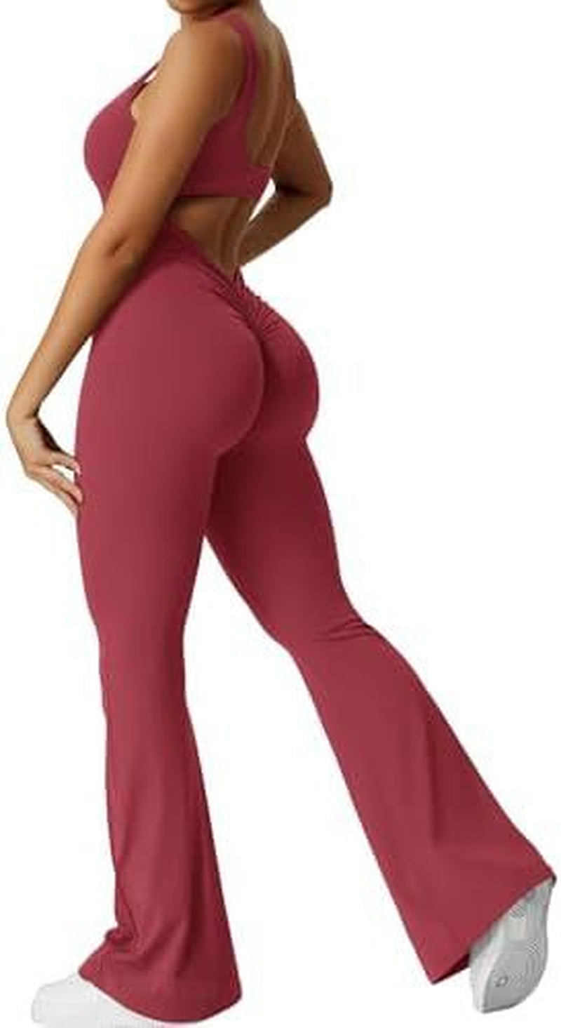 Seamless Socialite Flare Jumpsuit For Yoga, Pilates, Fitness & On-The-Go