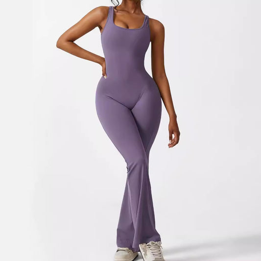Seamless Socialite Flare Jumpsuit For Yoga, Pilates, Fitness & On-The-Go
